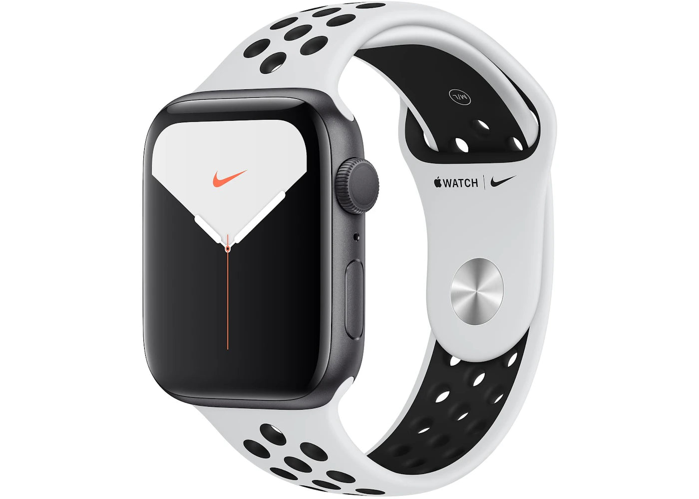 Apple Watch Nike Series 5 GPS 44mm Space Gray Aluminum with Pure Platinum Black Band A2093