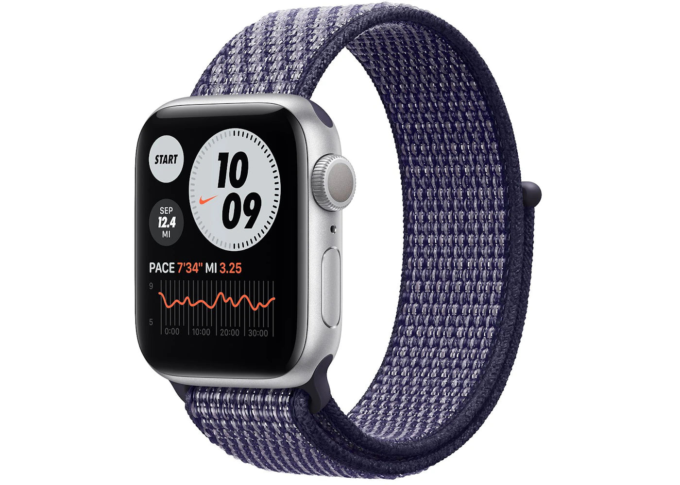 Apple Watch Nike Series 6 GPS 40mm Silver Aluminum with Purple Pulse Sport Loop A2291