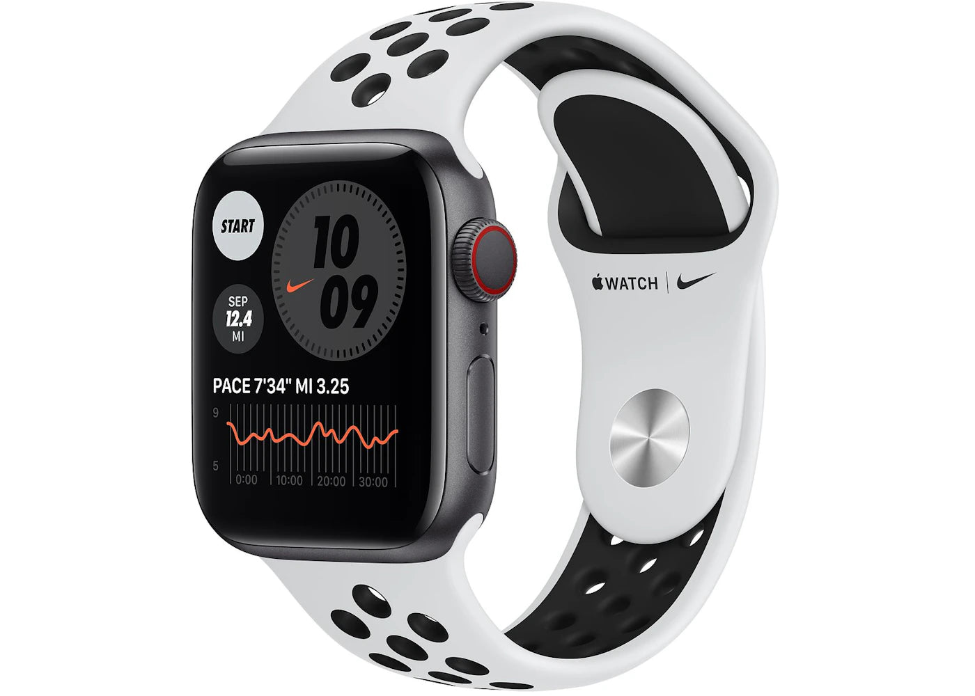 Apple Watch Nike Series 6 GPS + Cellular 40mm Space Gray Aluminum with Pure Platinum Black Sport Band A2293