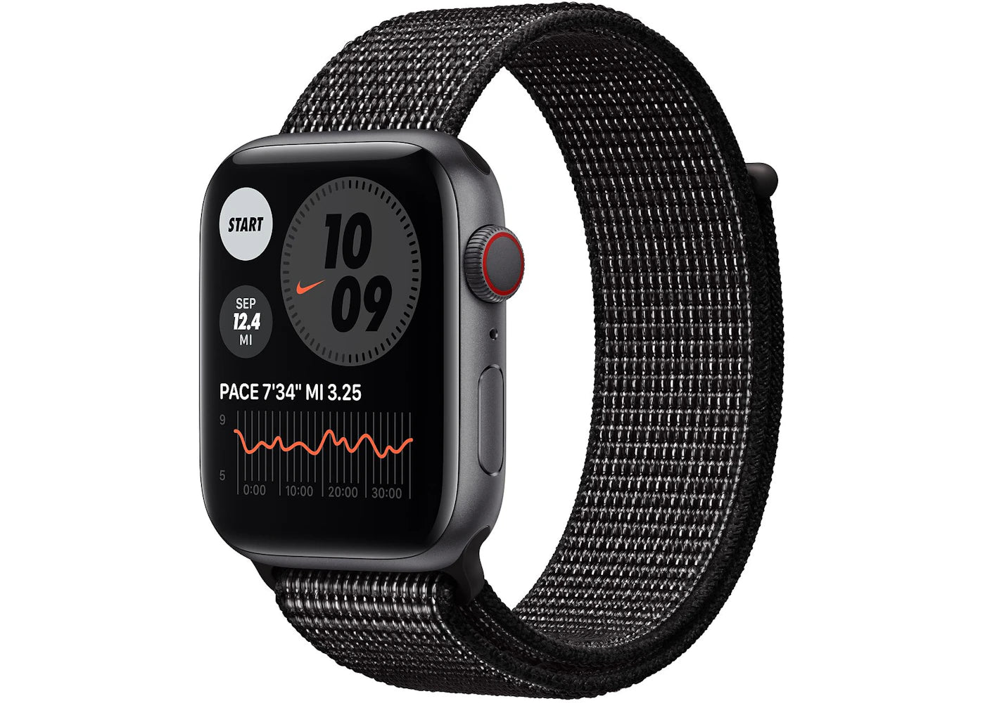 Apple Watch Nike Series 6 GPS + Cellular 44mm Space Gray Aluminum with Black Sport Loop A2294