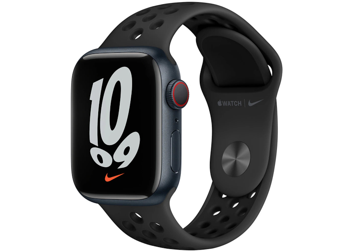 Apple Watch Nike Series 7 GPS + Cellular 41mm Midnight Aluminum with Nike Black Sport Band A2475