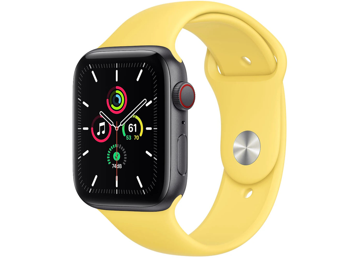 Apple Watch SE GPS + Cellular 44mm Space Gray Aluminum with Ginger Sport Band A2354