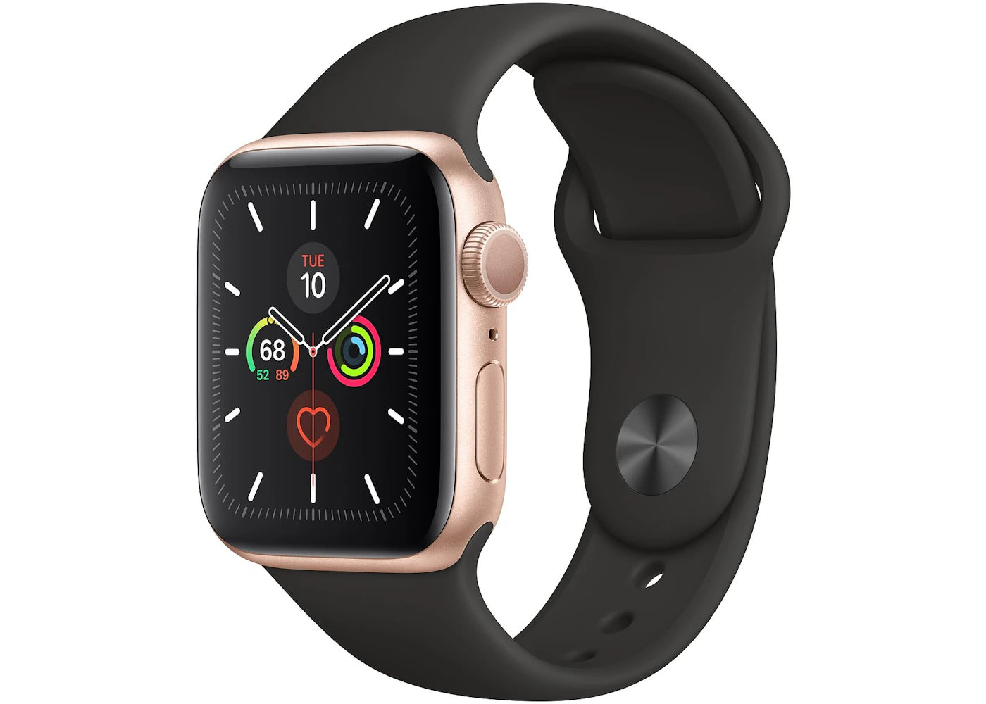 Apple Watch Series 5 GPS 40mm Gold Aluminum with Black Sport Band A2092