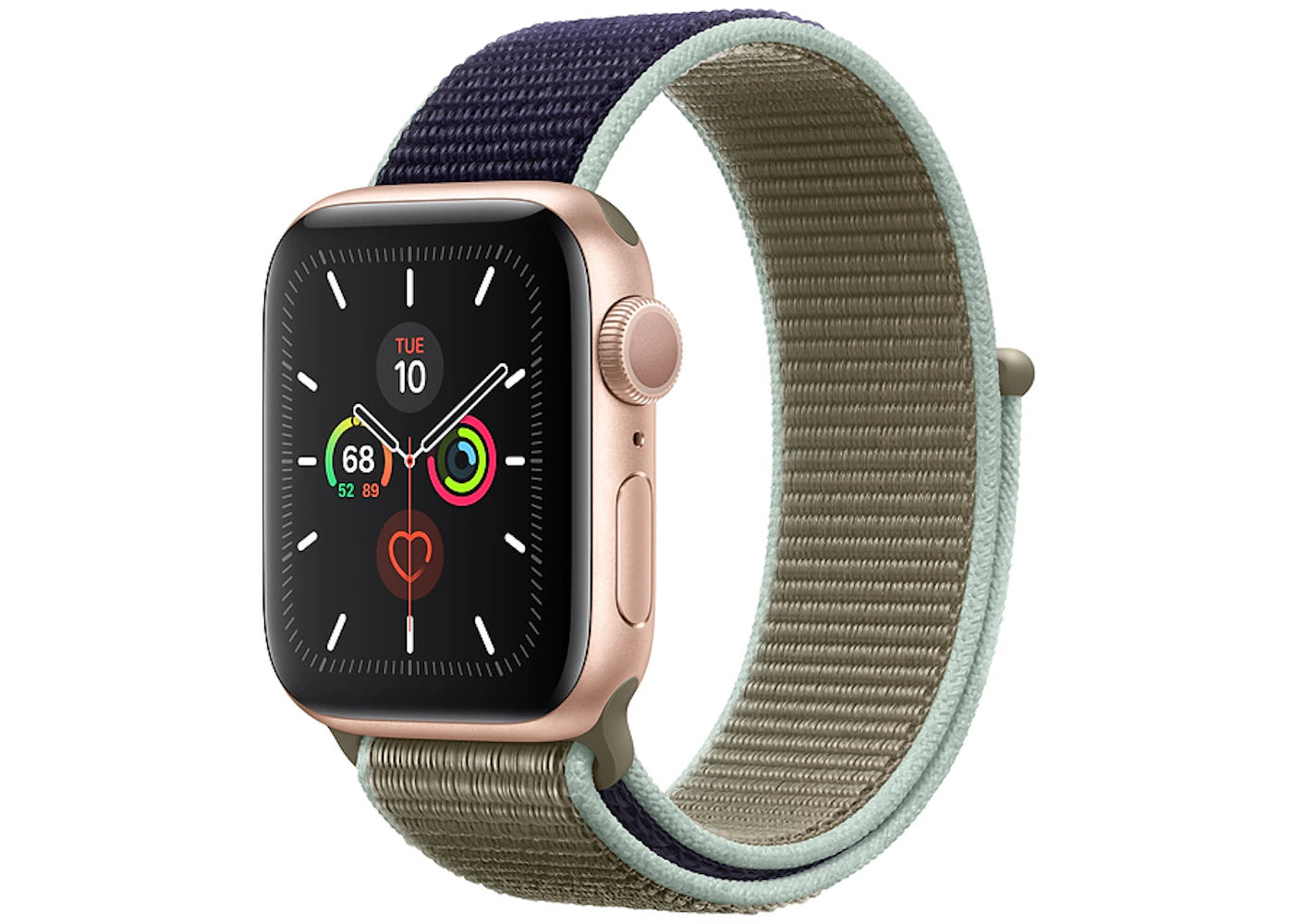 Apple Watch Series 5 GPS 40mm Gold Aluminum with Khaki Sport Loop A2092