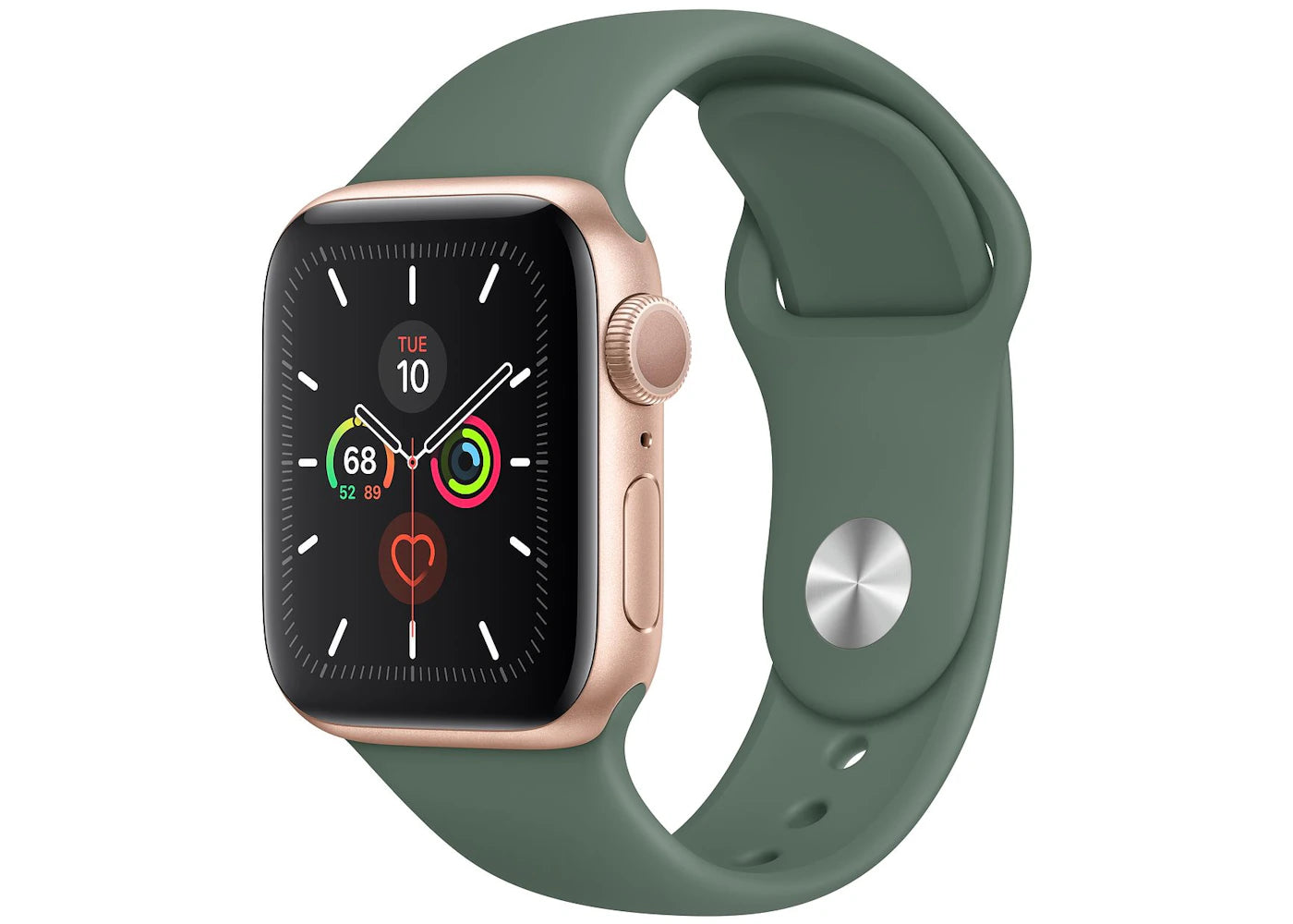 Apple Watch Series 5 GPS 40mm Gold Aluminum with Pine Green Sport Band A2092