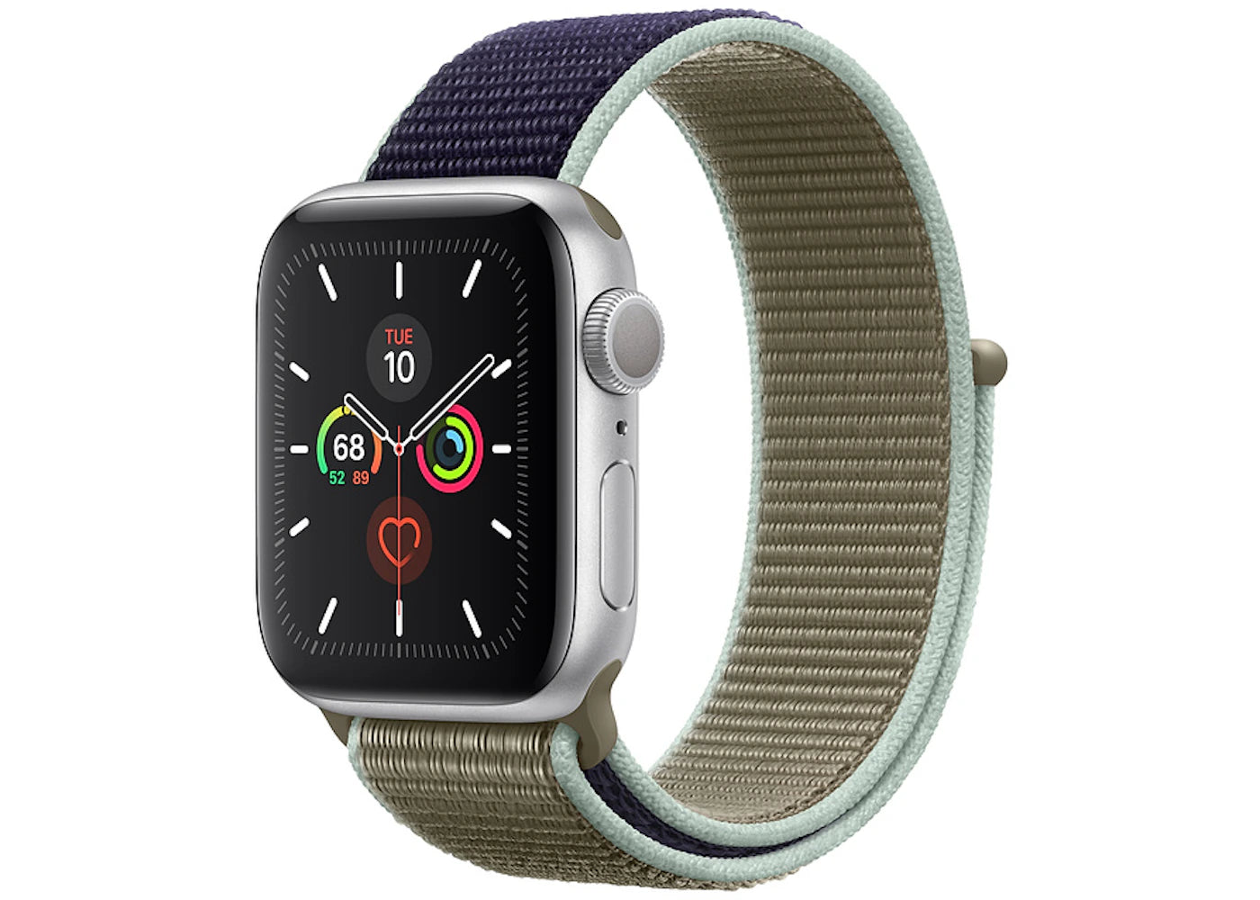 Apple Watch Series 5 GPS 40mm Silver Aluminum with Khaki Sport Loop A2092