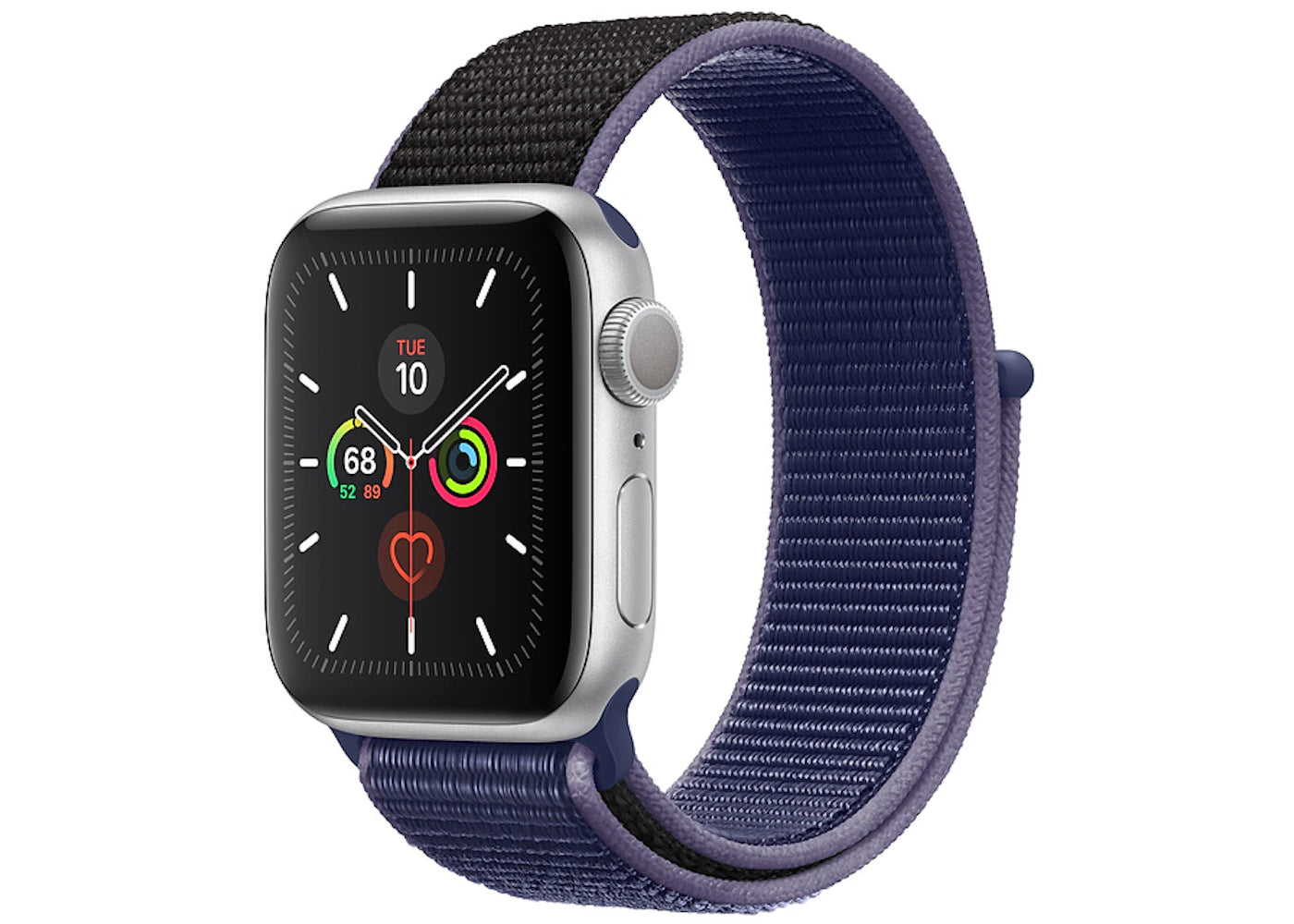 Apple Watch Series 5 GPS 40mm Silver Aluminum with Midnight Blue Sport Loop A2092