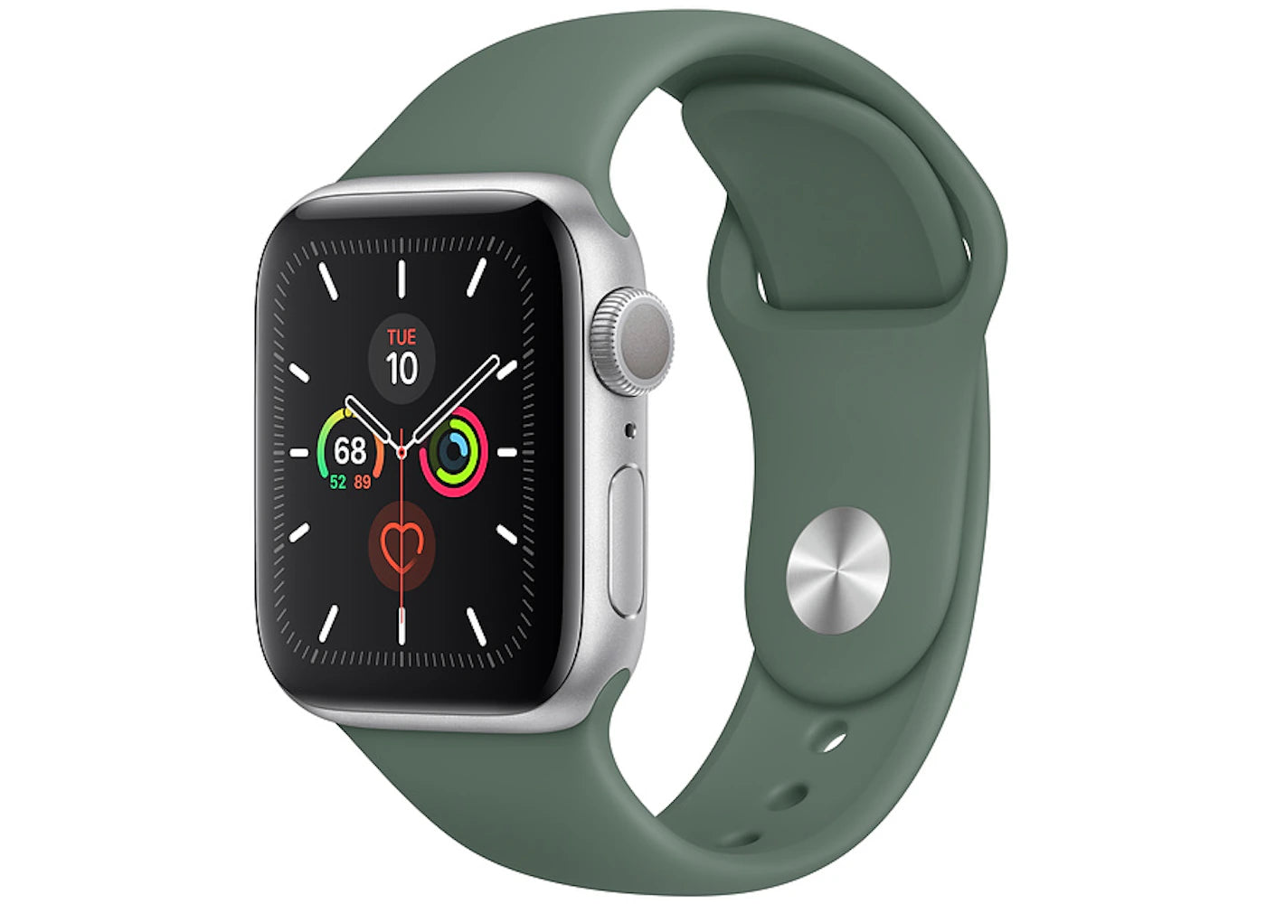 Apple Watch Series 5 GPS 40mm Silver Aluminum with Pine Green Sport A2092