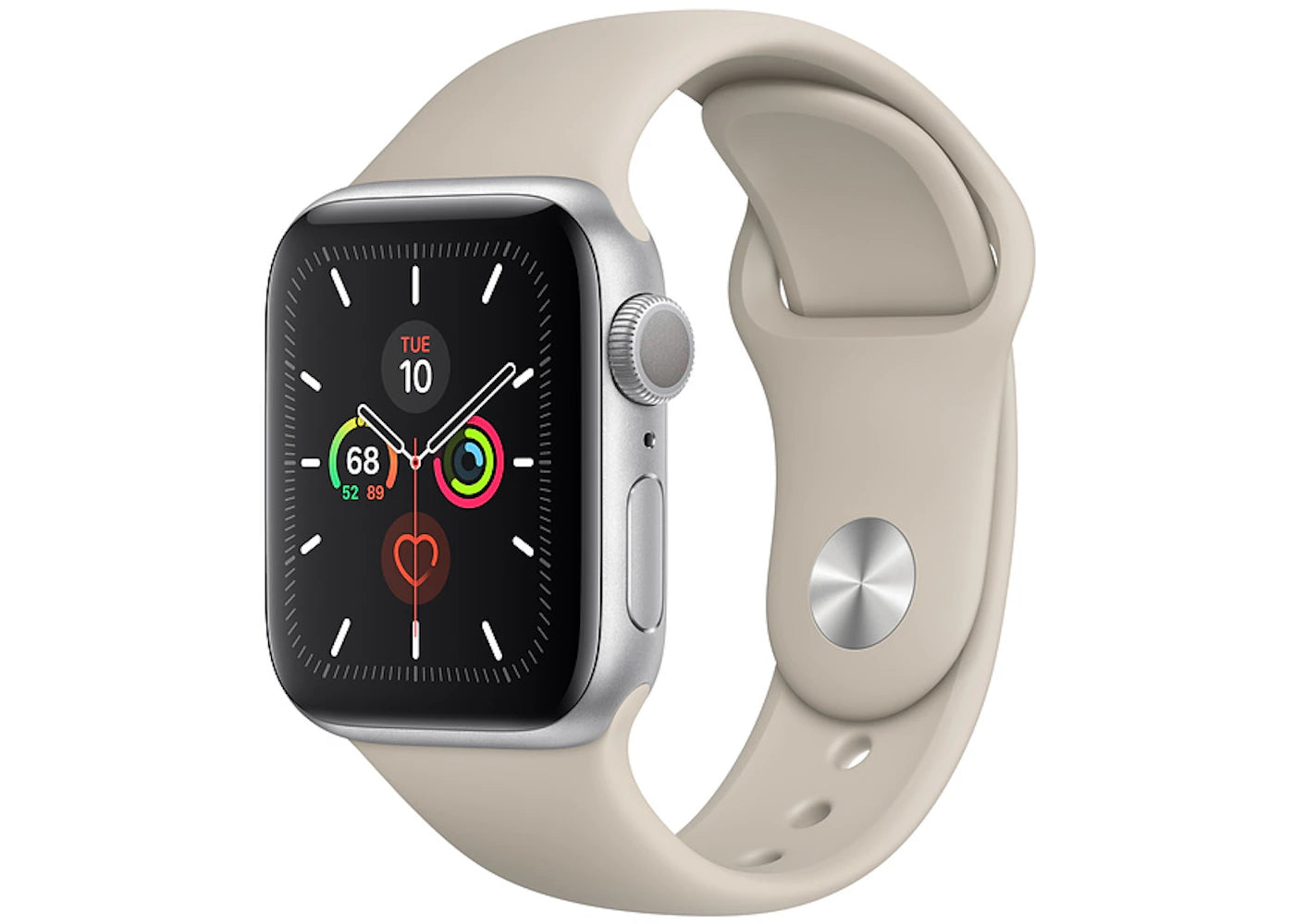 Apple Watch Series 5 GPS 40mm Silver Aluminum with Stone Sport Band A2092