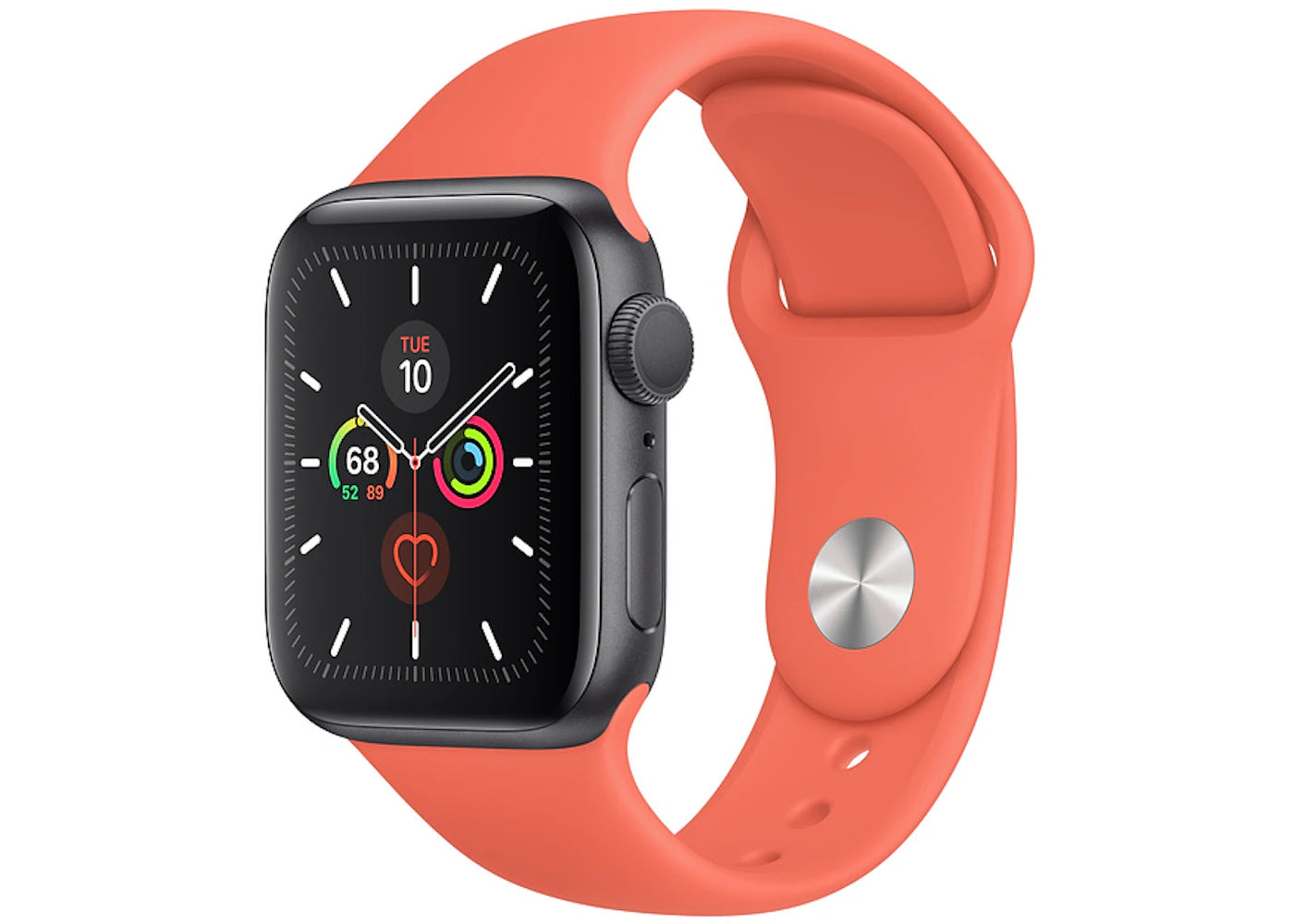 Apple Watch Series 5 GPS 40mm Space Gray Aluminum with Clementine Sport Band A2092