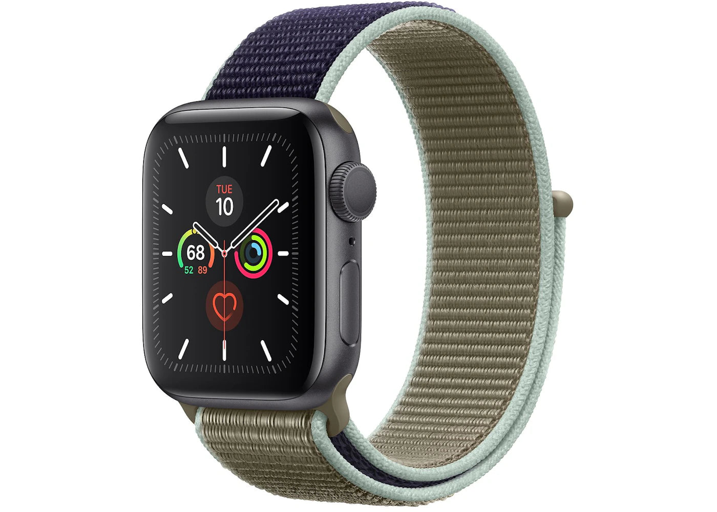 Apple Watch Series 5 GPS 40mm Space Gray Aluminum with Khaki Sport Loop A2094