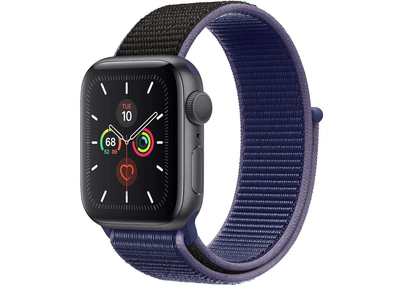 Apple Watch Series 5 GPS 40mm Space Gray Aluminum with Midnight Blue Sport Loop A2094