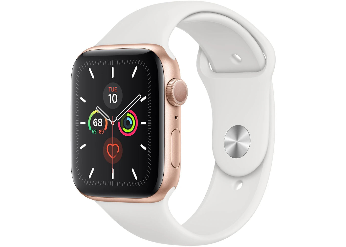 Apple Watch Series 5 GPS 44mm Gold Aluminum with White Sport Band A2093