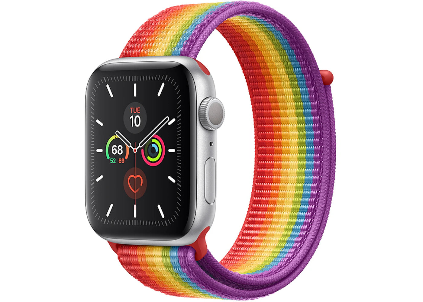 Apple Watch Series 5 GPS 44mm Silver Aluminum with Pride Sport Loop A2093