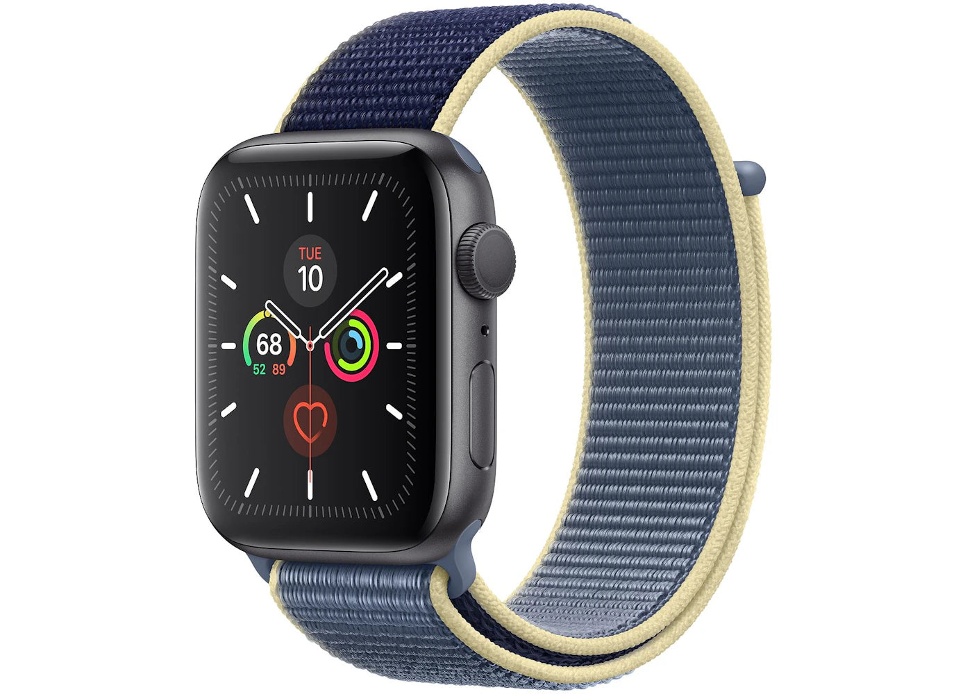 Apple Watch Series 5 GPS 44mm Space Gray Aluminum with Alaskan Blue Sport Loop A2093