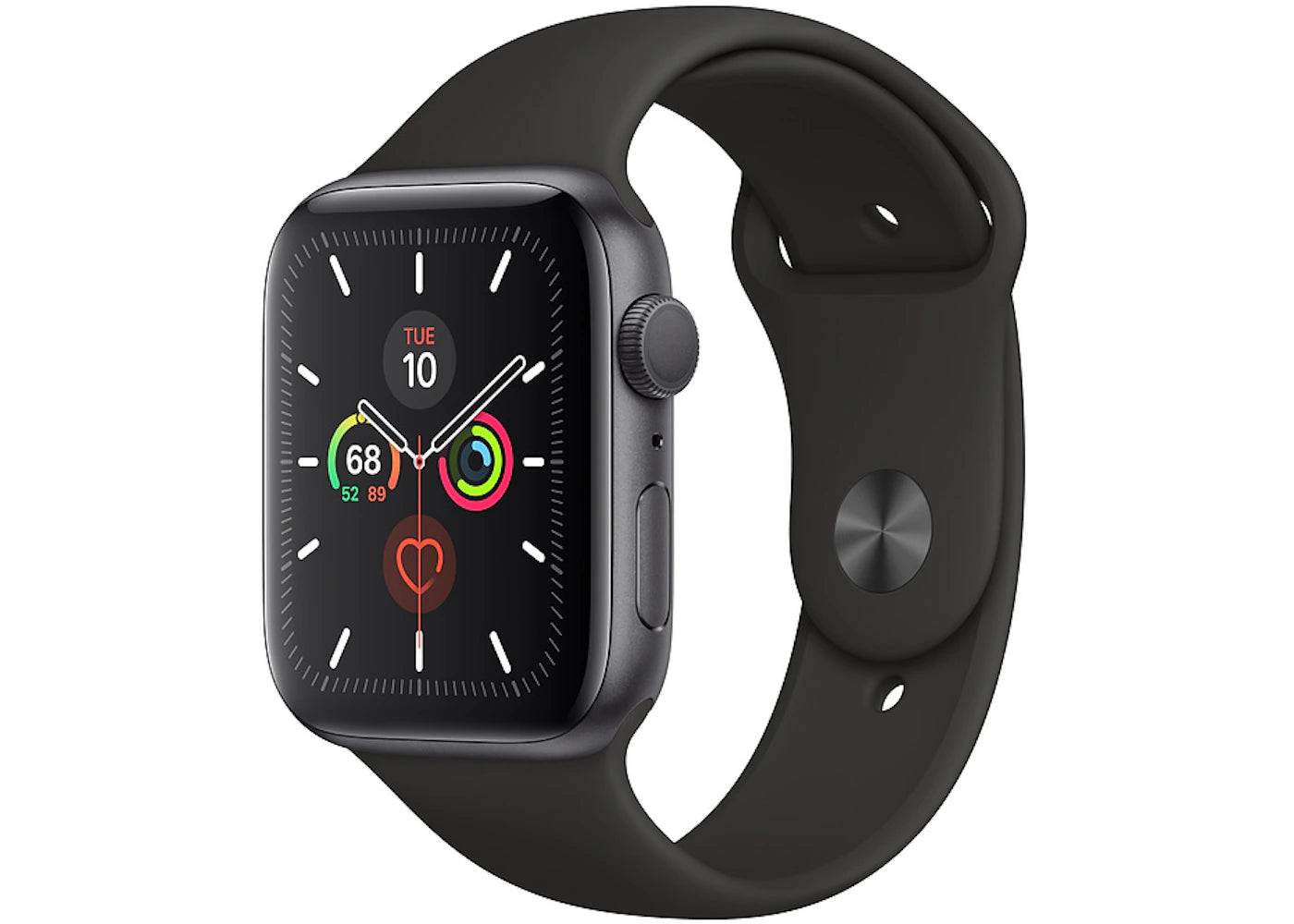 Apple Watch Series 5 GPS 44mm Space Gray Aluminum with Black Sport Band A2093