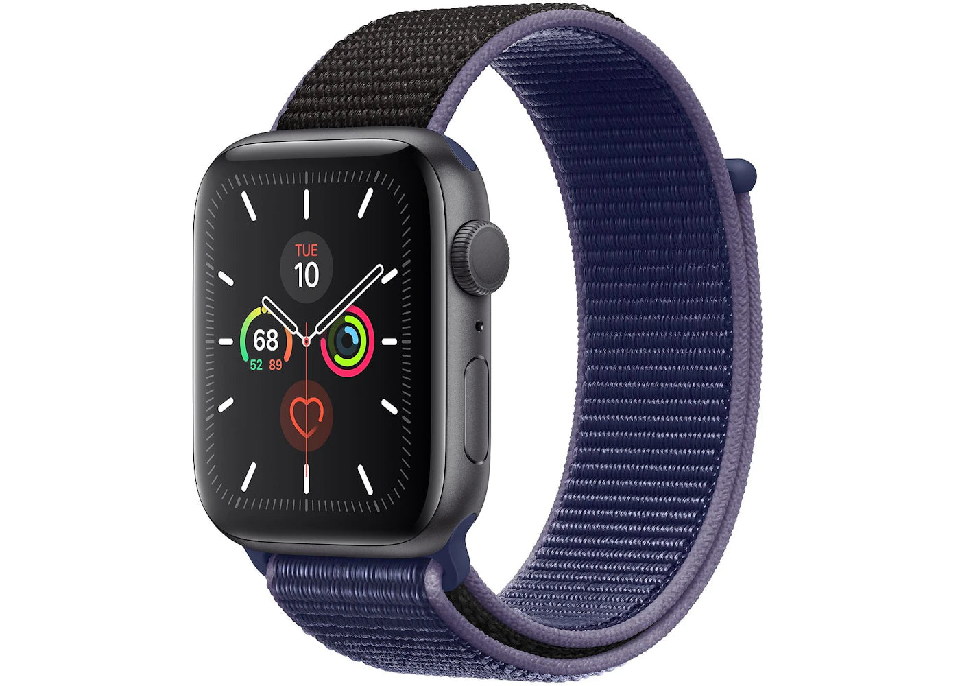 Apple Watch Series 5 GPS 44mm Space Gray Aluminum with Midnight Blue Sport Loop A2093