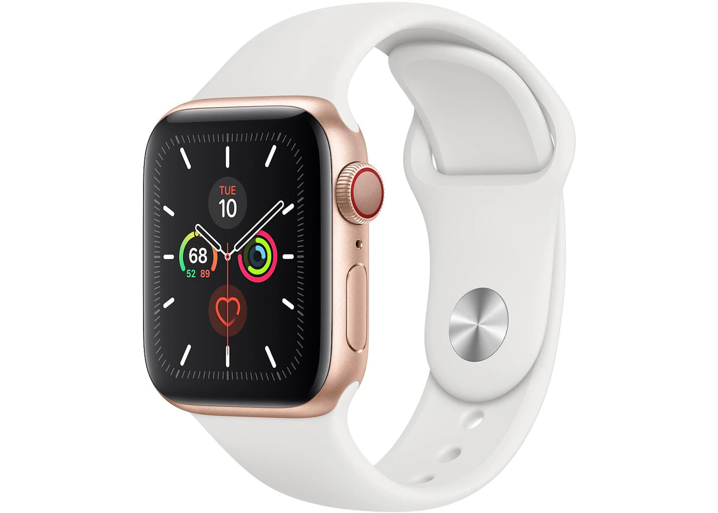 Apple Watch Series 5 GPS + Cellular 40mm Gold Aluminum with White Sport Band A2094