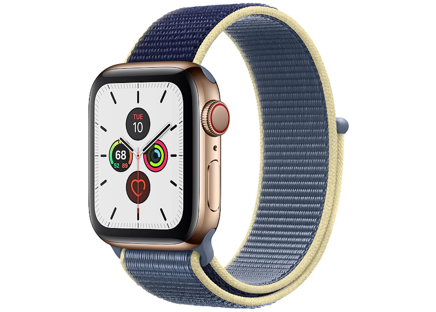 Apple Watch Series 5 GPS + Cellular 40mm Gold Stainless Steel with Alaskan Blue Sport Loop A2094