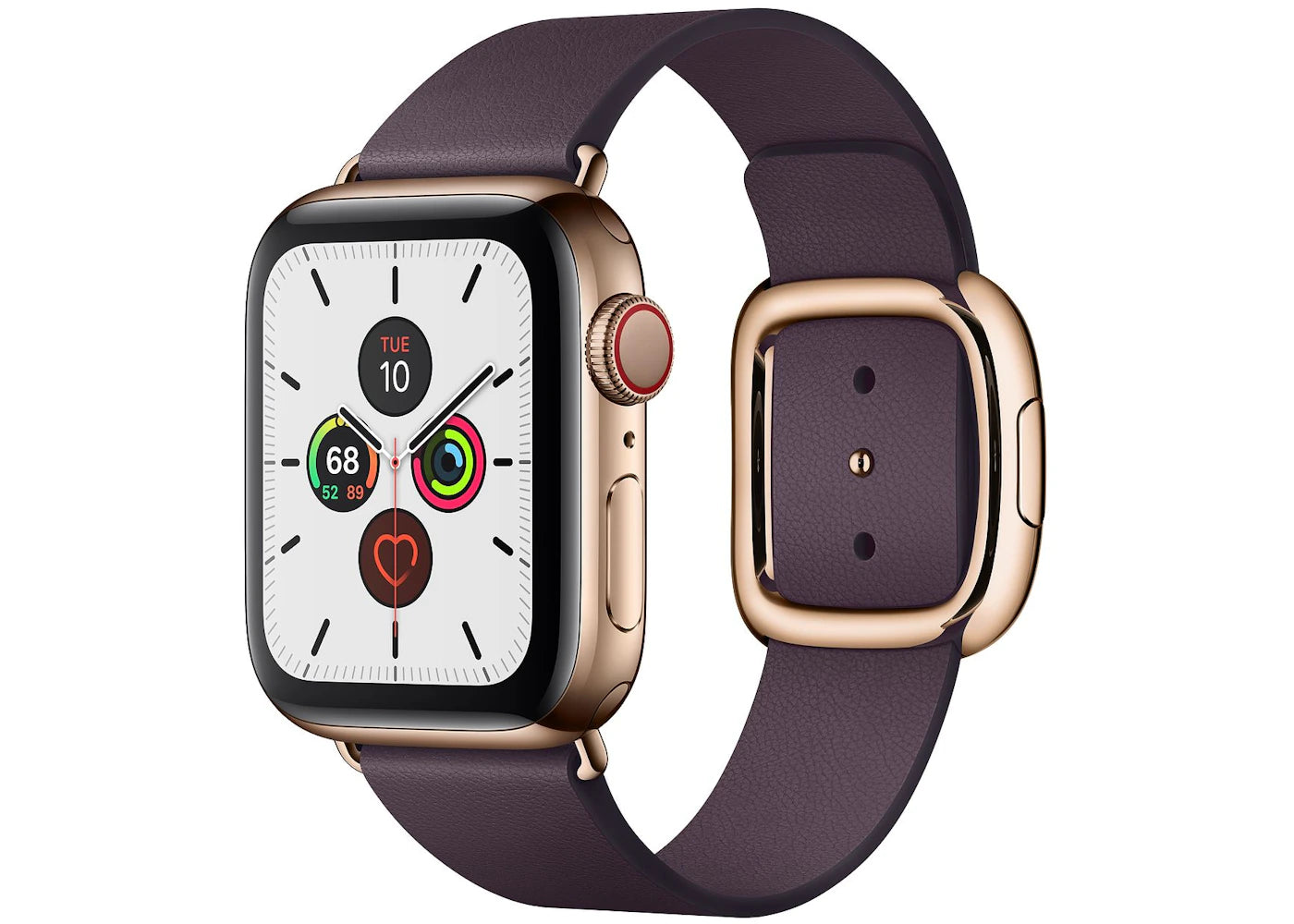Apple Watch Series 5 GPS + Cellular 40mm Gold Stainless Steel with Aubergine Modern Buckle Large A2094