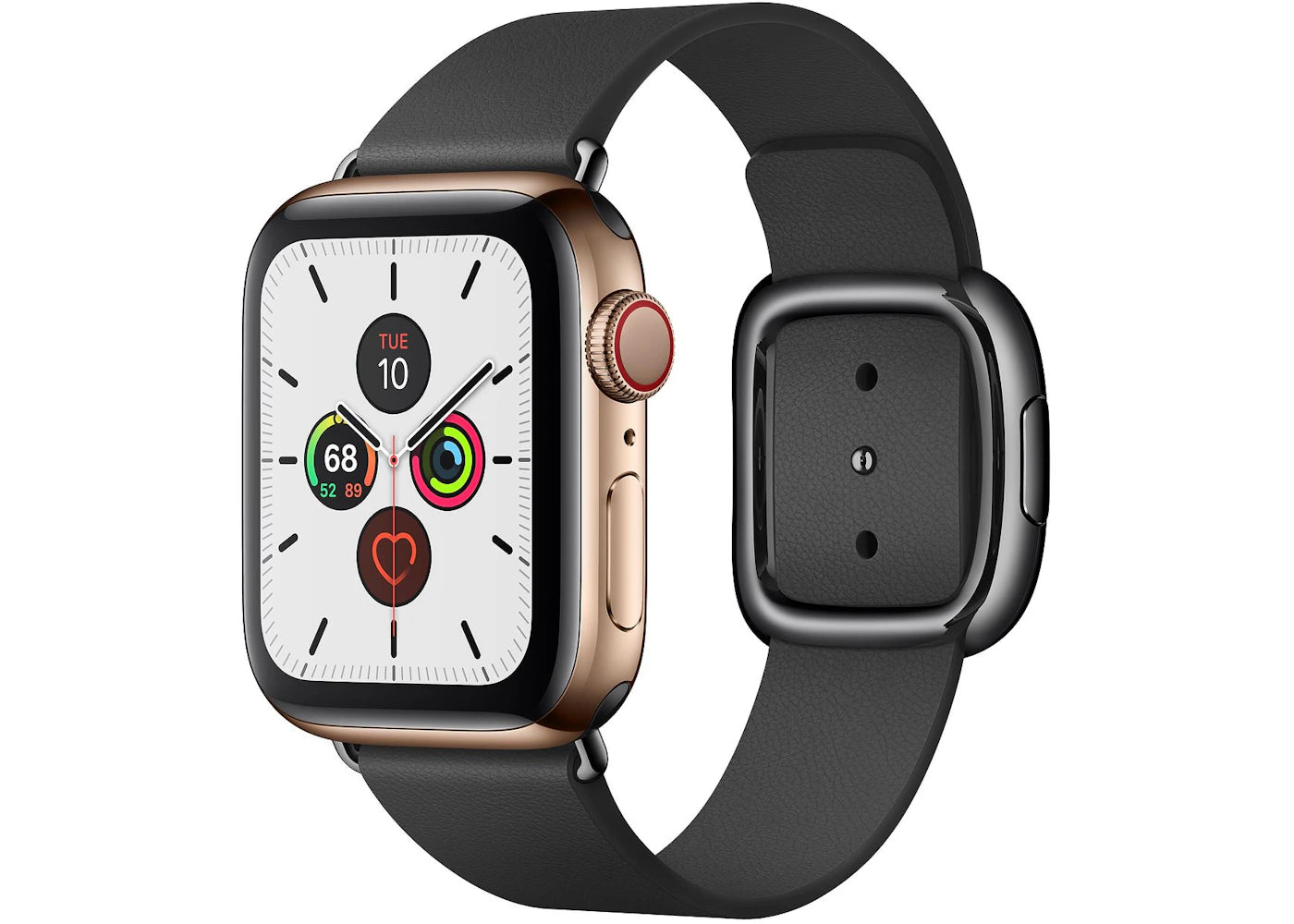 Apple Watch Series 5 GPS + Cellular 40mm Gold Stainless Steel with Black Modern Buckle Medium A2094