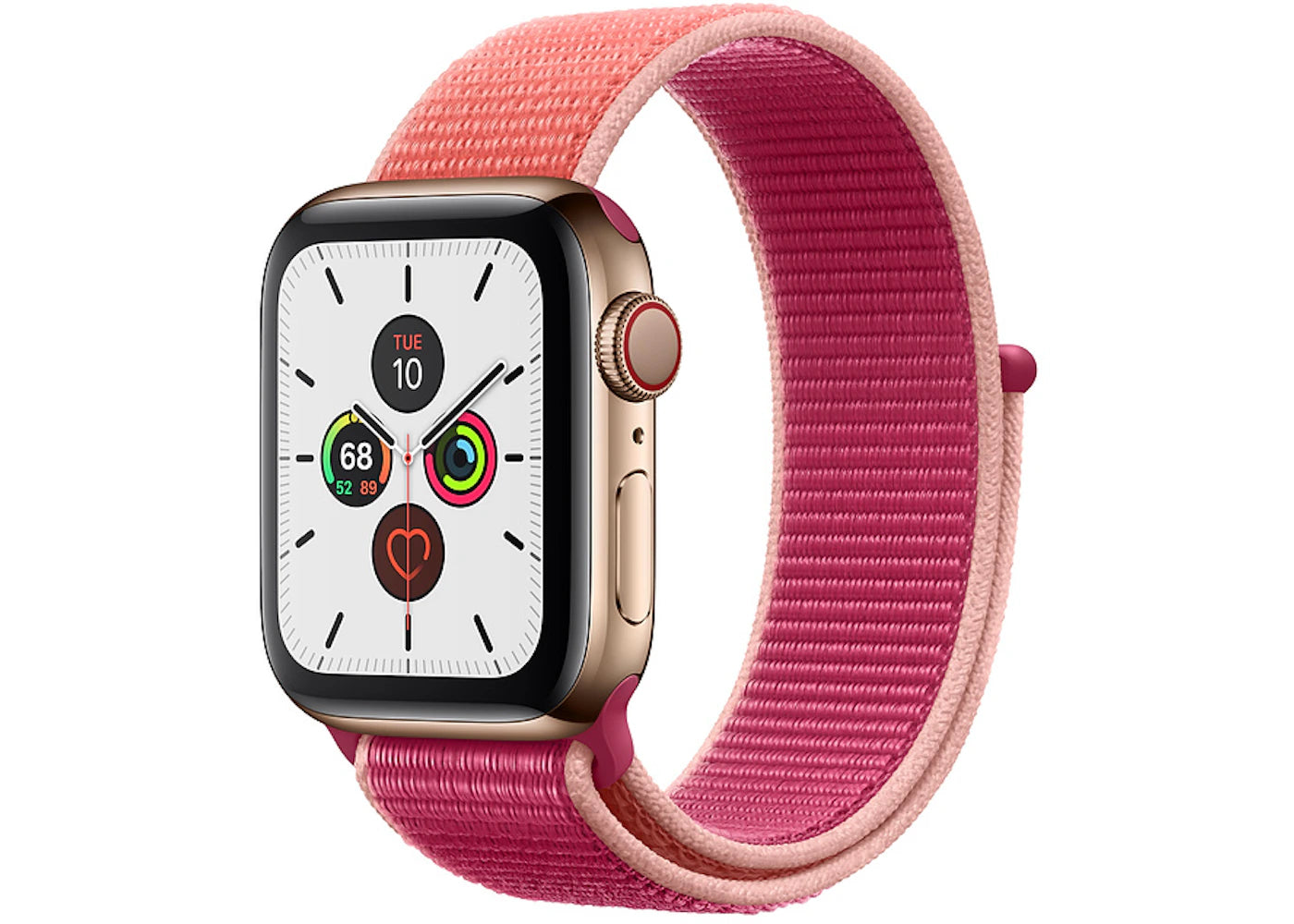 Apple Watch Series 5 GPS + Cellular 40mm Gold Stainless Steel with Pomegranate Sport Loop A2094