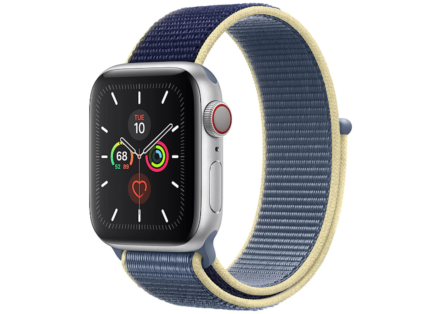 Apple Watch Series 5 GPS + Cellular 40mm Silver Aluminum with Alaskan Blue Sport Loop A2094