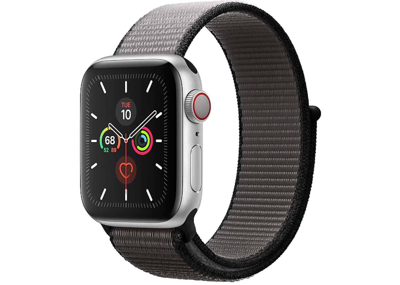 Apple Watch Series 5 GPS + Cellular 40mm Silver Aluminum with Anchor Gray Sport Loop A2094