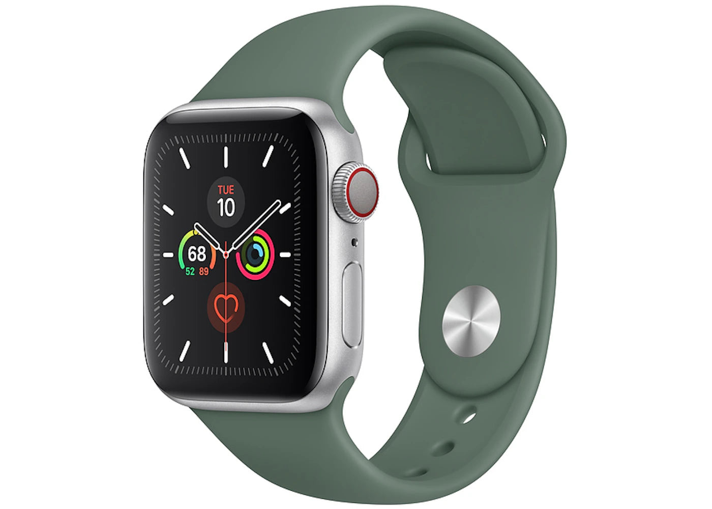 Apple Watch Series 5 GPS + Cellular 40mm Silver Aluminum with Pine Green Sport A2094