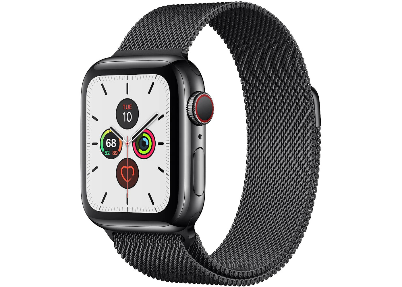 Apple Watch Series 5 GPS + Cellular 40mm Space Black Stainless Steel with Space Black Milanese Loop A2094