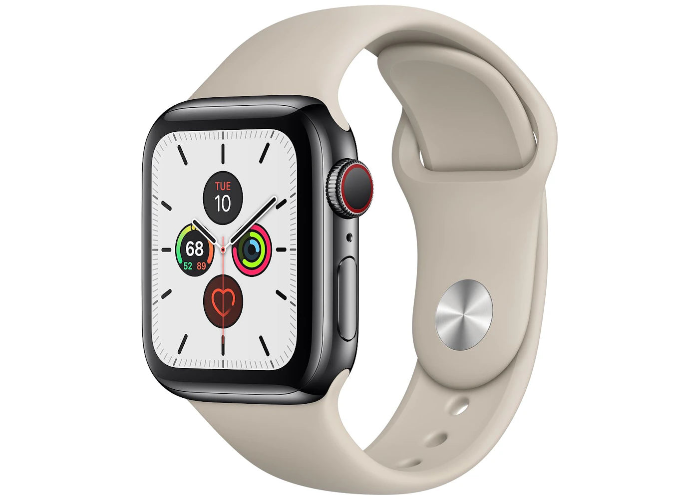 Apple Watch Series 5 GPS + Cellular 40mm Space Black Stainless Steel with Stone Sport Band A2094