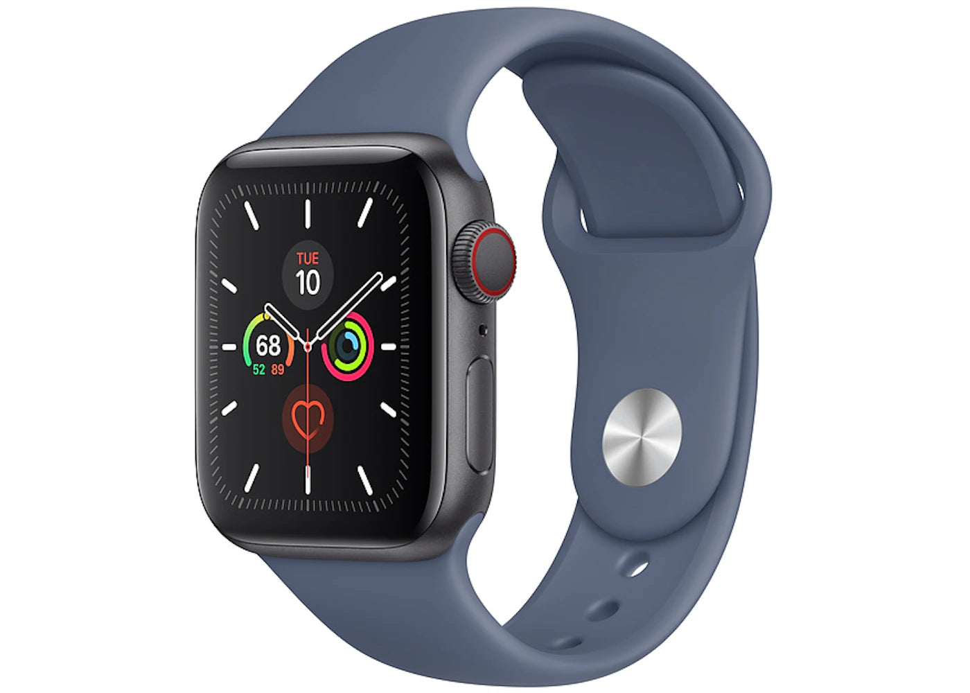 Apple Watch Series 5 GPS + Cellular 40mm Space Gray Aluminum with Alaskan Blue Sport Band A2094