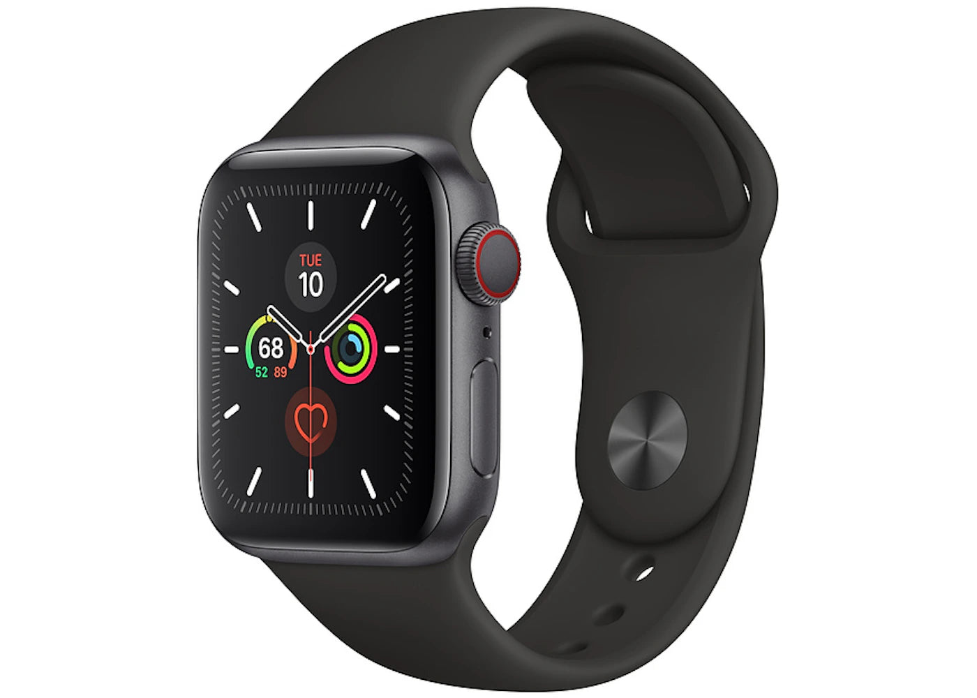 Apple Watch Series 5 GPS + Cellular 40mm Space Gray Aluminum with Black Sport Band A2094