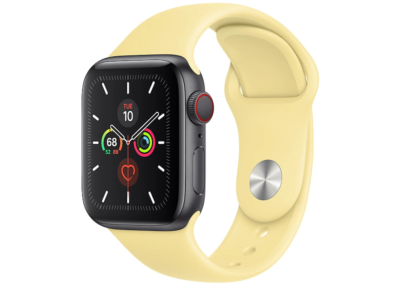 Apple Watch Series 5 GPS + Cellular 40mm Space Gray Aluminum with Lemon Cream Sport Band A2094