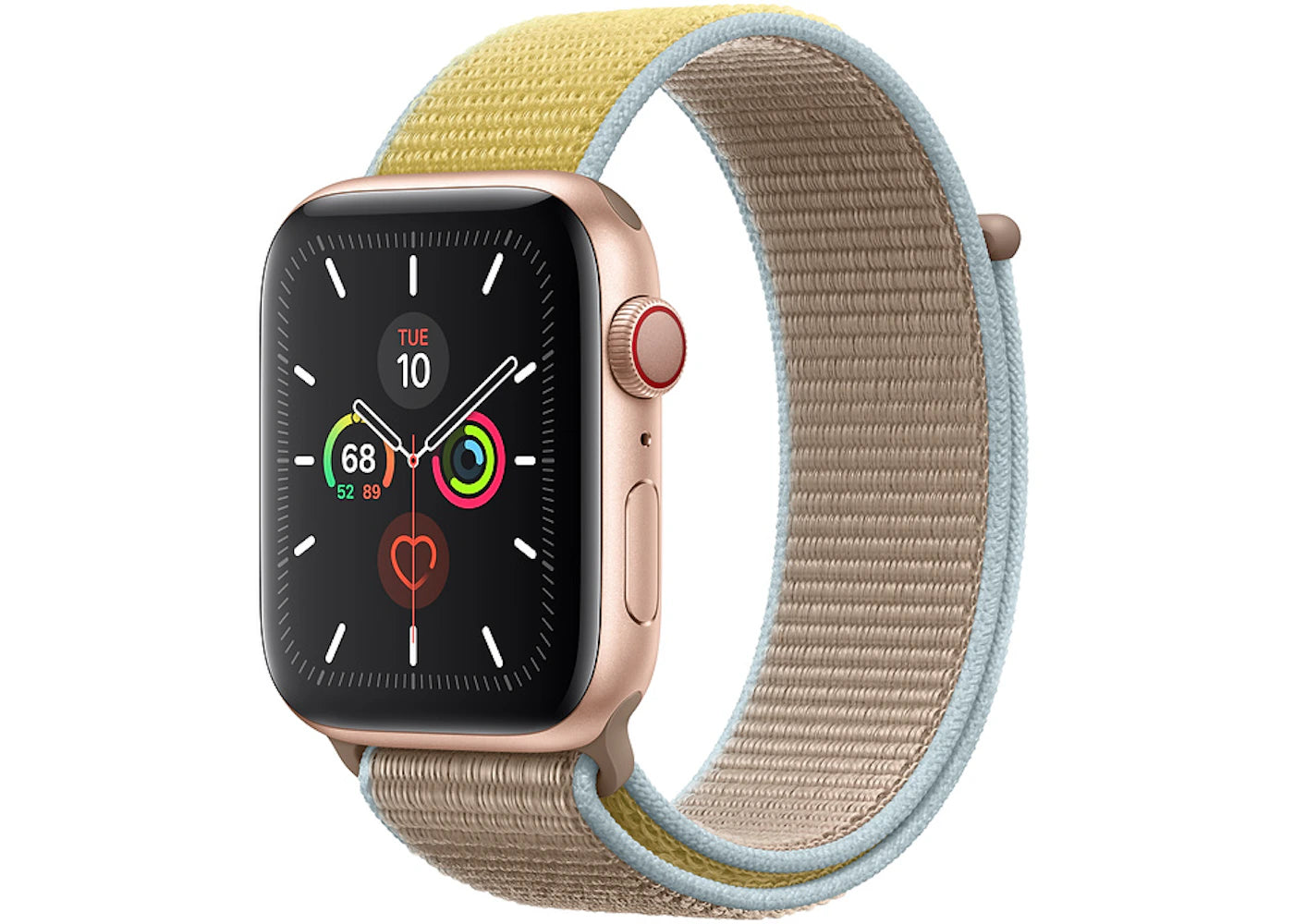 Apple Watch Series 5 GPS + Cellular 44mm Gold Aluminum with Camel Sport Loop A2095