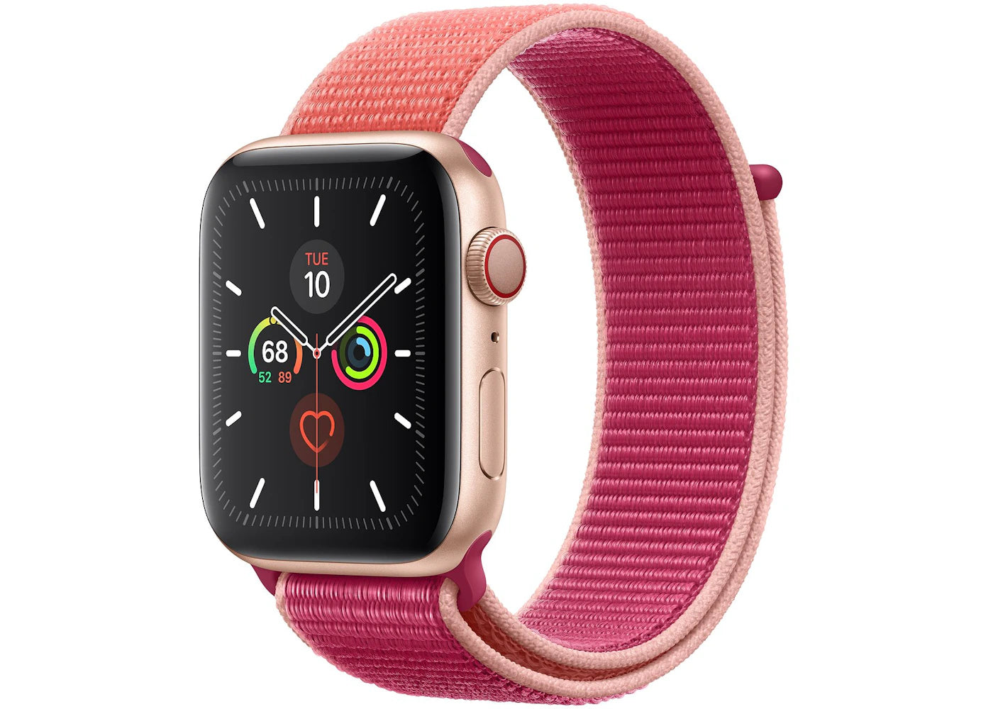 Apple Watch Series 5 GPS + Cellular 44mm Gold Aluminum with Pomegranate Sport Loop A2095
