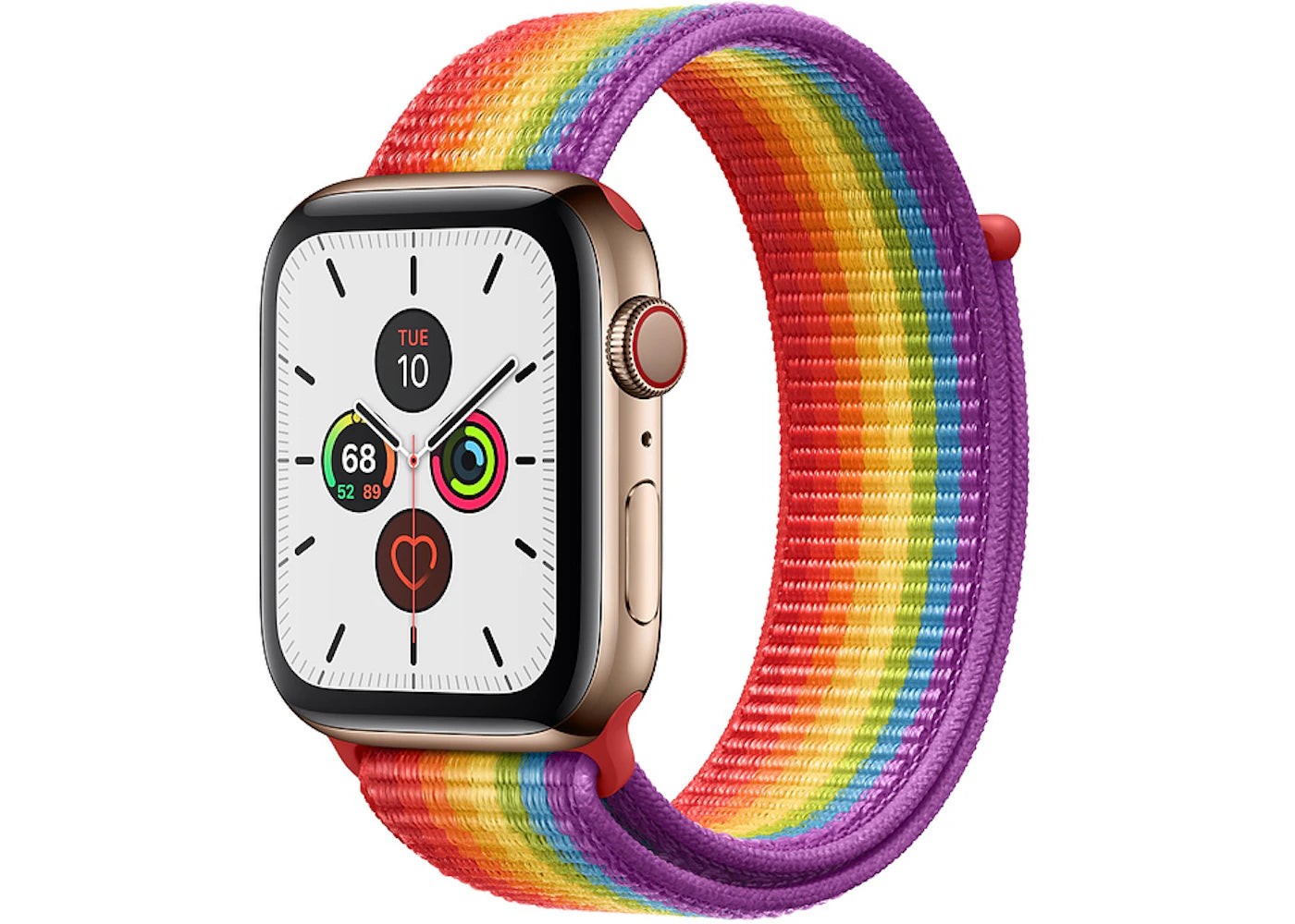 Apple Watch Series 5 GPS + Cellular 44mm Gold Stainless Steel with Pride Sport Loop A2095