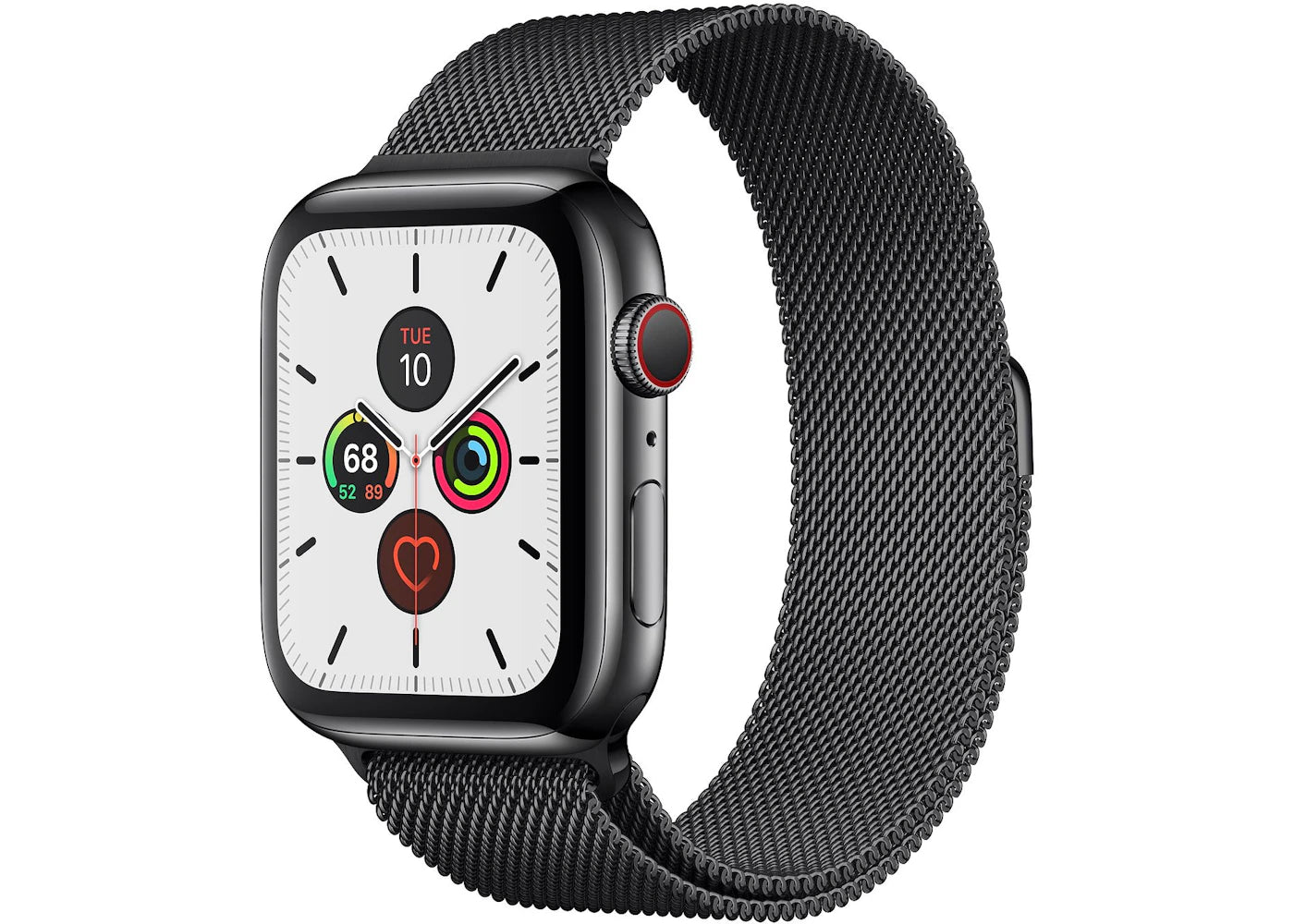 Apple Watch Series 5 GPS + Cellular 44mm Space Black Stainless Steel with Space Black Milanese Loop A2095