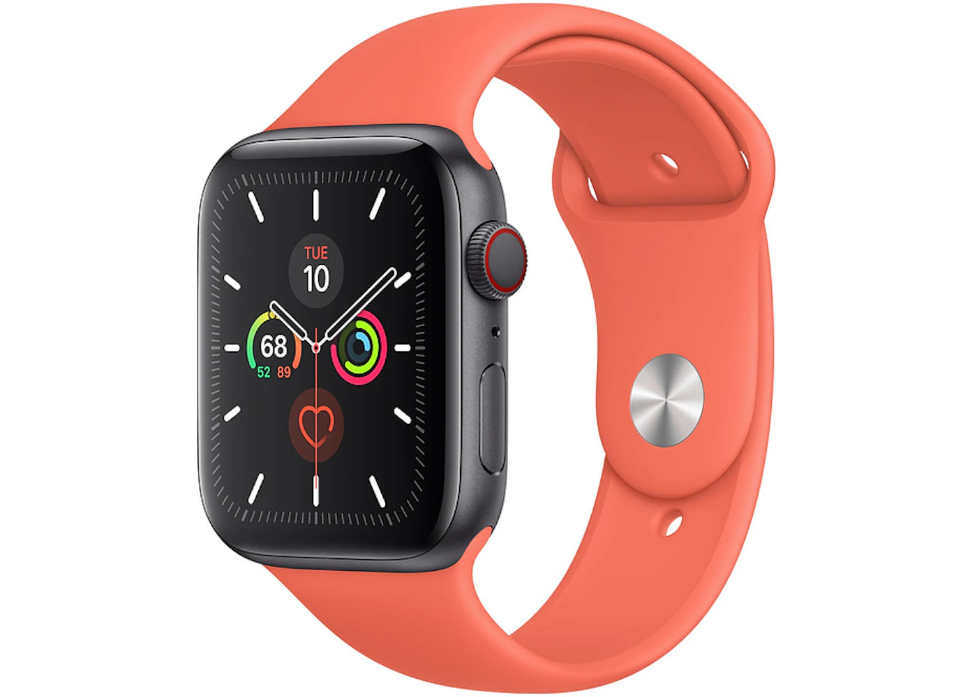 Apple Watch Series 5 GPS + Cellular 44mm Space Gray Aluminum with Clementine Sport Band A2095