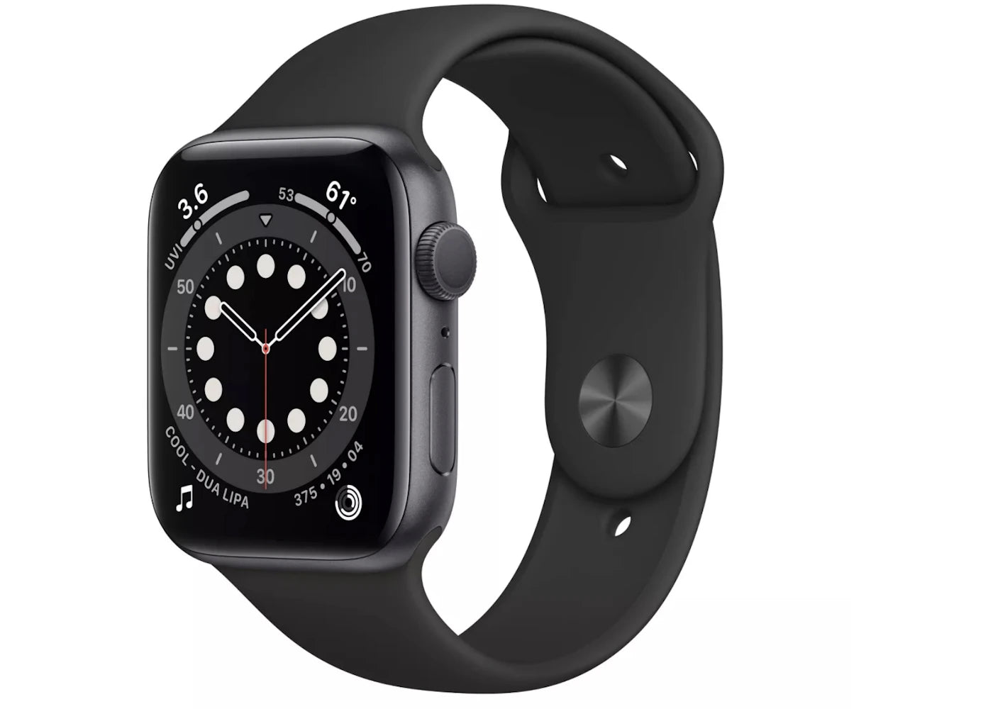 Apple Watch Series 6 GPS 40mm Space Gray Aluminum with Black Sport Band A2291
