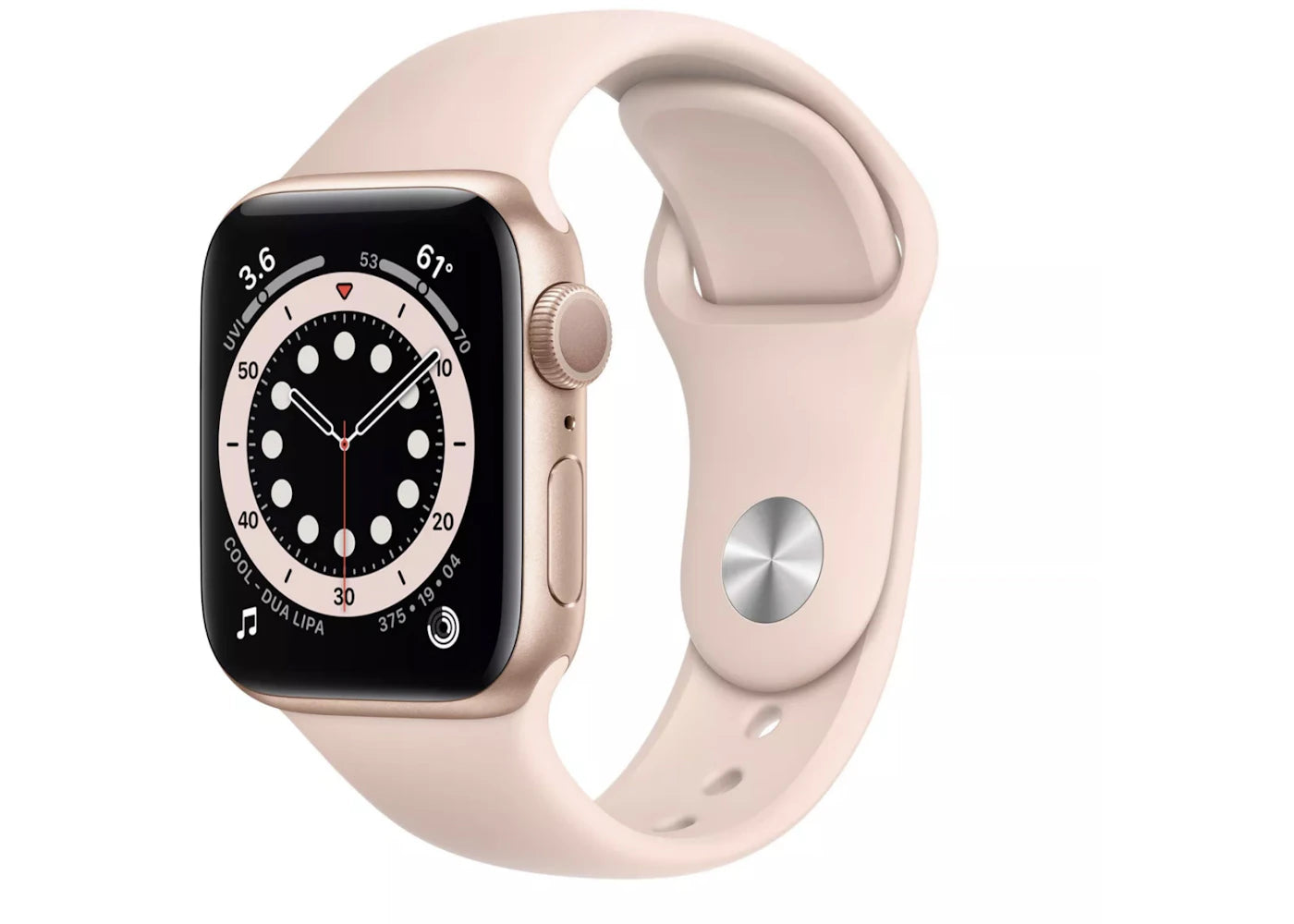 Apple Watch Series 6 GPS 44mm Gold Aluminum with Pink Sand Sport Band A2292
