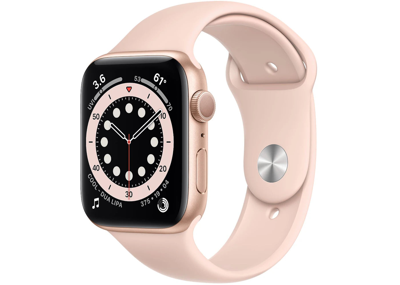 Apple Watch Series 6 GPS 44mm Gold Aluminum with Pink Sand Sport Band A2292