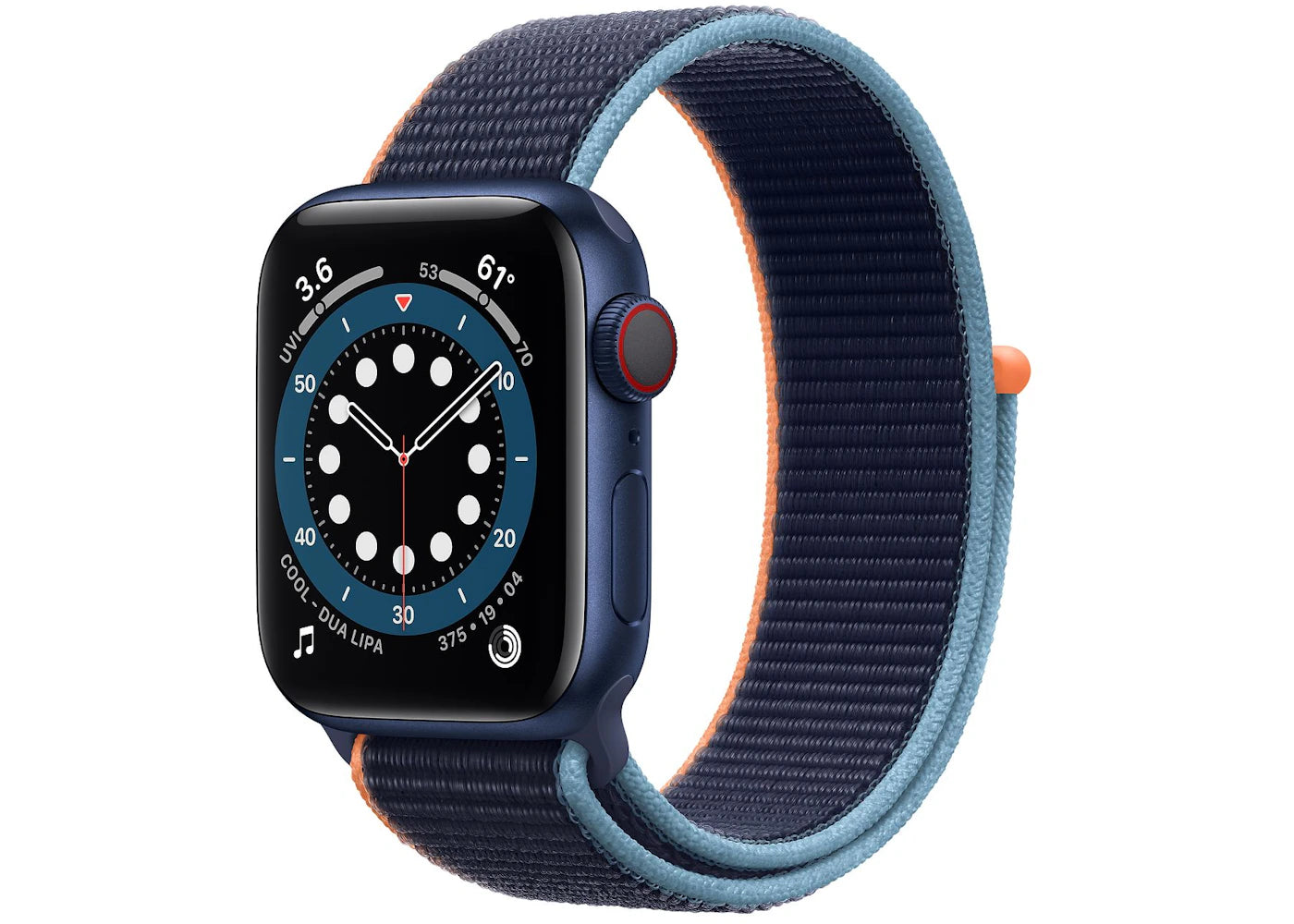 Apple Watch Series 6 GPS + Cellular 40mm Blue Aluminum with Deep Navy Sport Loop A2293