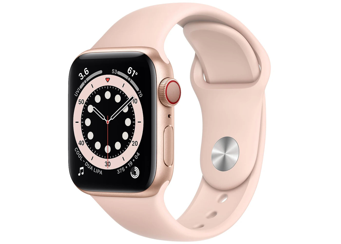 Apple Watch Series 6 GPS + Cellular 40mm Gold Aluminum with Pink Sand Sport Band A2293