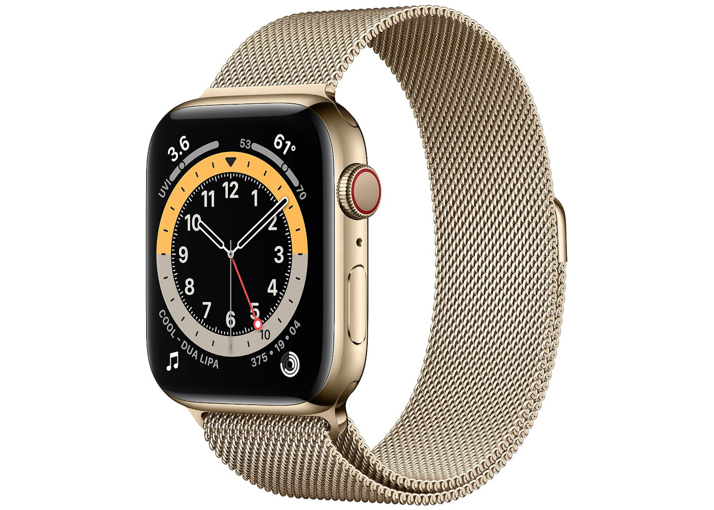 Apple Watch Series 6 GPS + Cellular 44mm Gold Stainless Steel with Gold Milanese Loop A2294