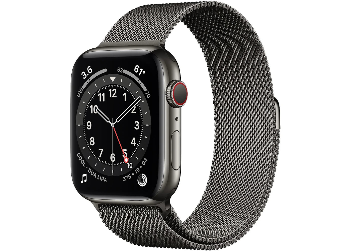 Apple Watch Series 6 GPS + Cellular 44mm Graphite Stainless Steel with Graphite Milanese Loop A2294