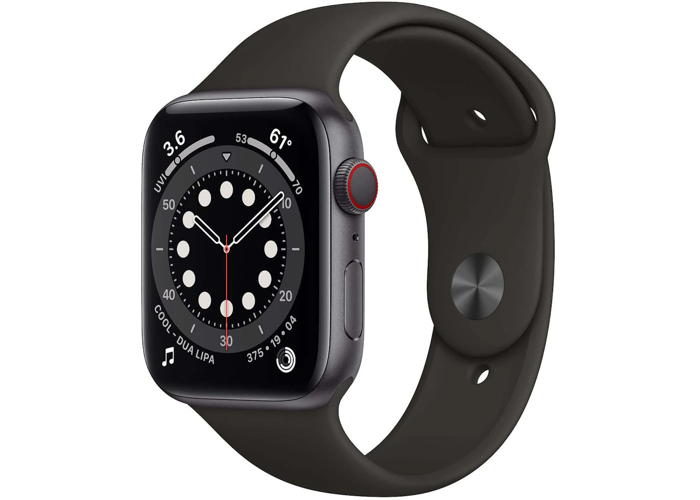 Apple Watch Series 6 GPS + Cellular 44mm Space Gray Aluminum with Black Sport Band A2376 (EU/Asia)