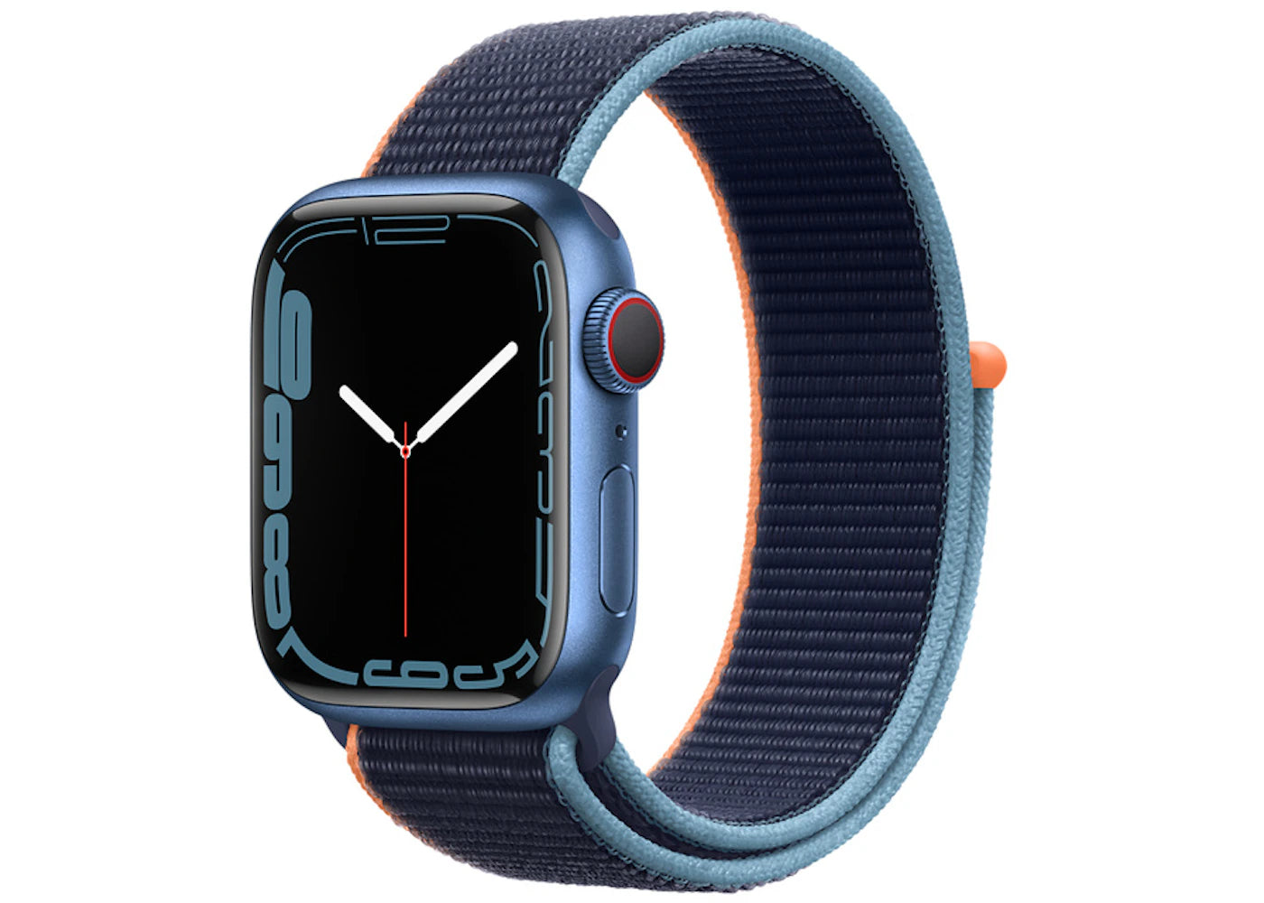 Apple Watch Series 7 GPS + Cellular 41mm Blue Aluminum with Deep Navy Sport Loop A2475