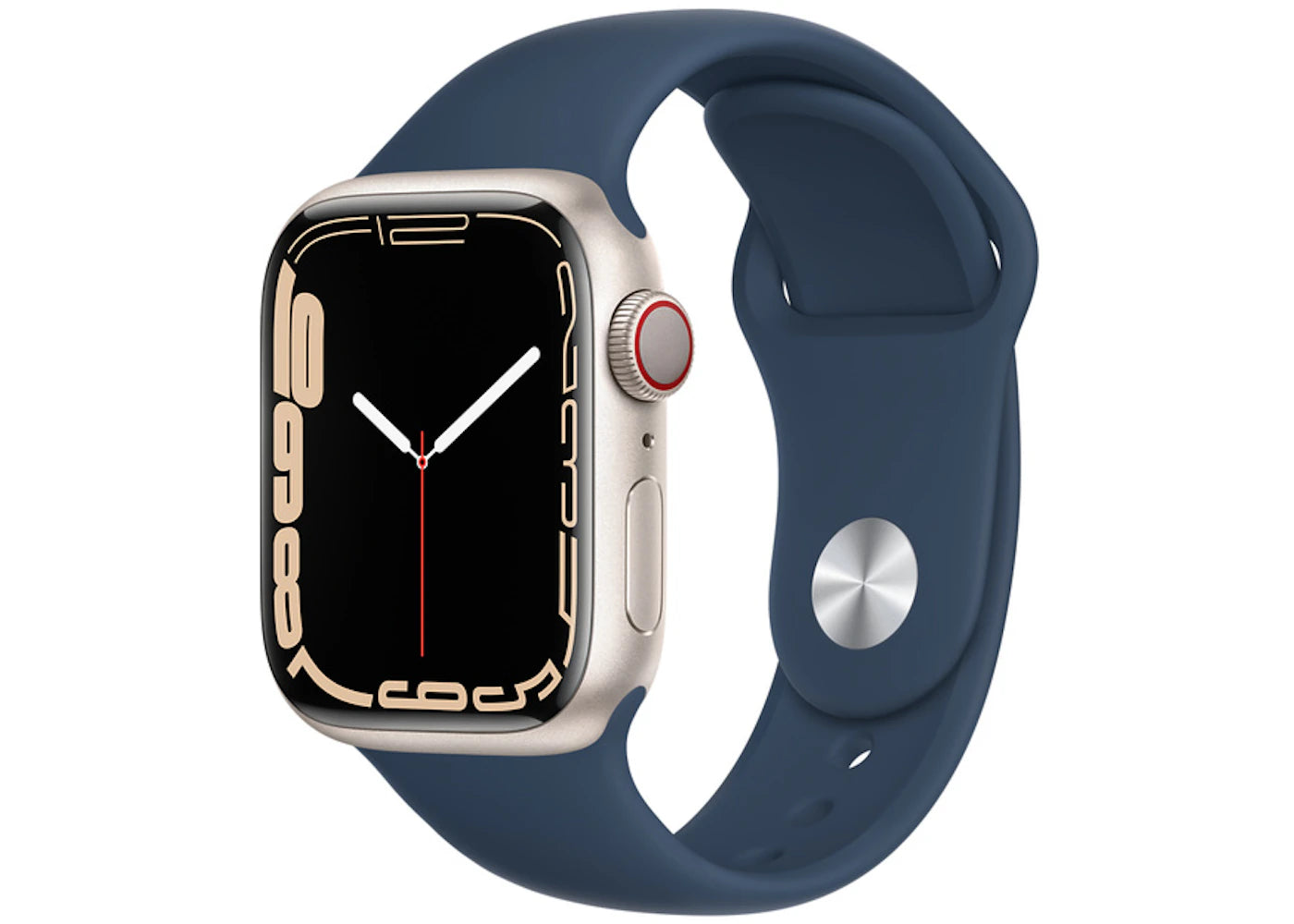 Apple Watch Series 7 GPS + Cellular 41mm Starlight Aluminum with Abyss Blue Sport Band A2475