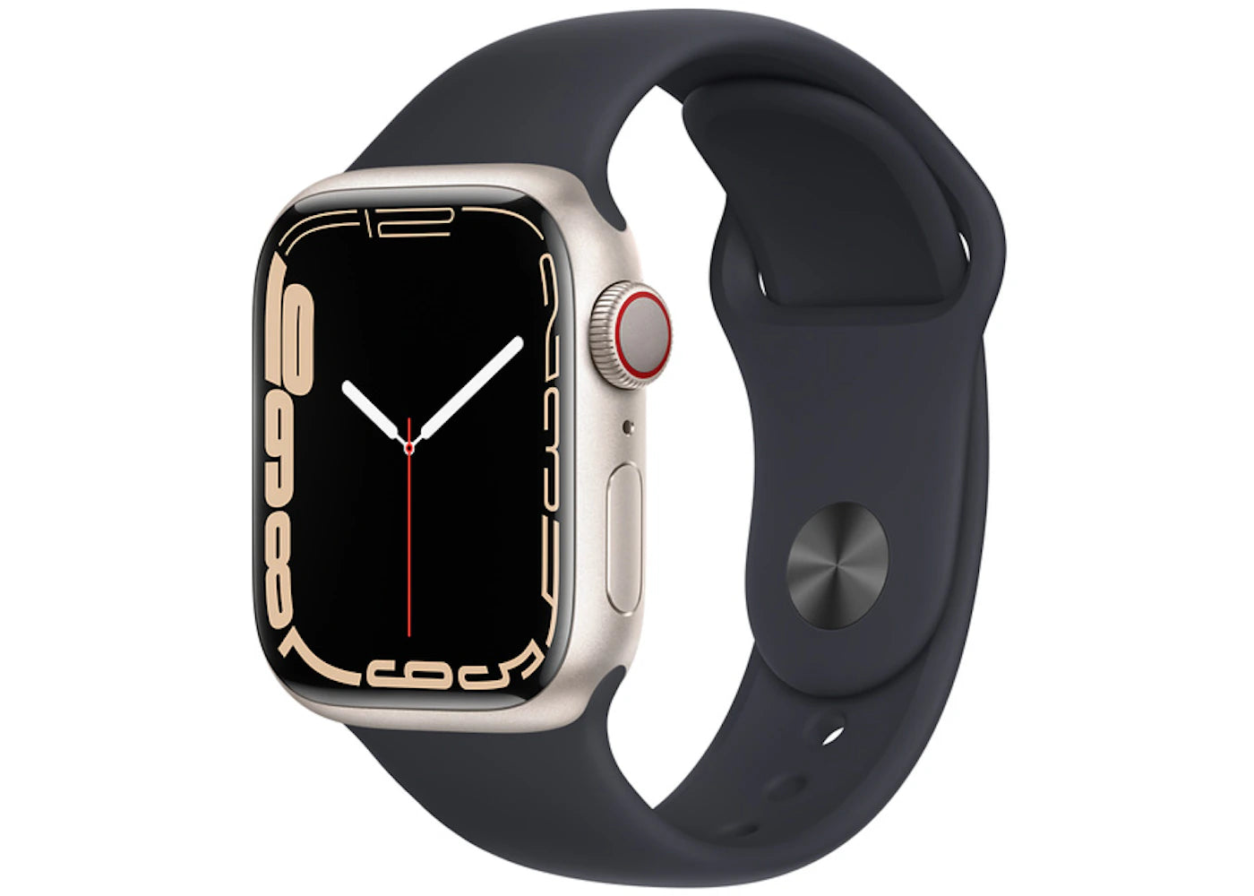 Apple Watch Series 7 GPS + Cellular 41mm Starlight Aluminum with Midnight Sport Band A2475